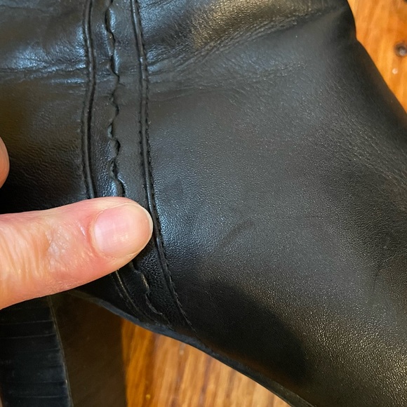 Square Toe Heeled Ankle Leather Boots Black Size 5 a.n.a - Picture 10 of 16